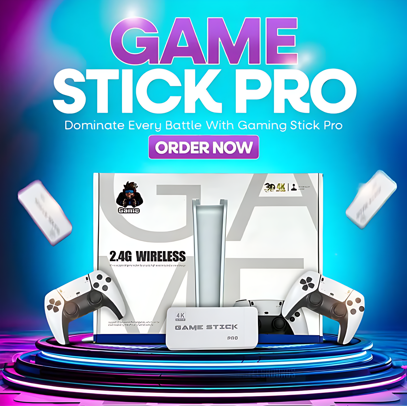 Quistons GameStick Pro - Wireless Console 40000+ Licensed Games
